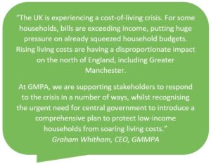 Cost of living speech bubble for GM Poverty Action