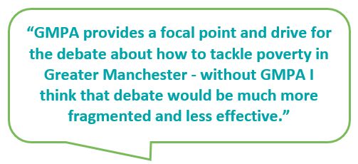 Speech bubbles from the 2022 Impact Survey Report for GM Poverty Action